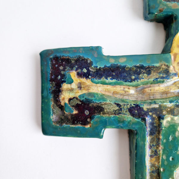 Vintage Italian ceramic crucifix