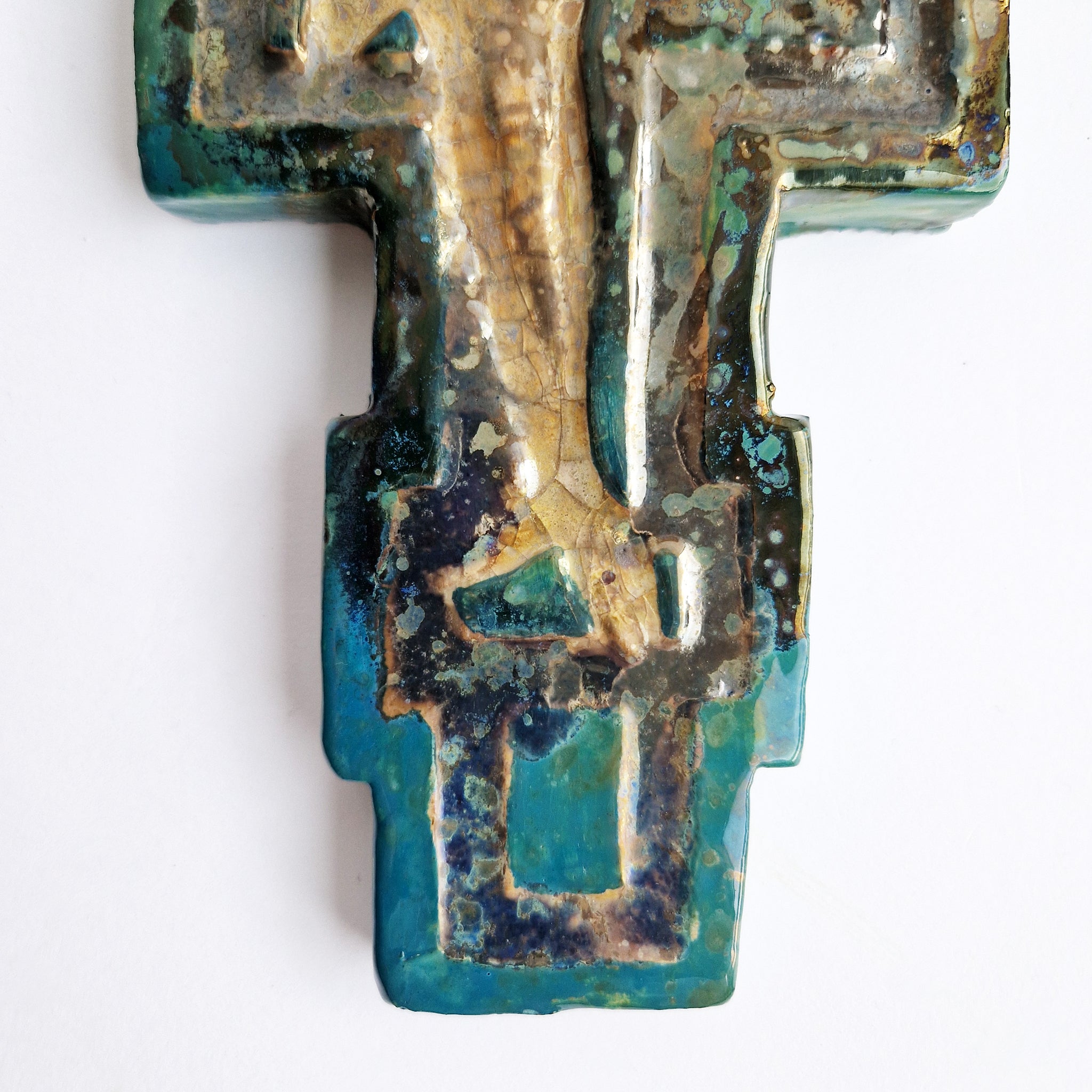 Vintage Italian ceramic crucifix