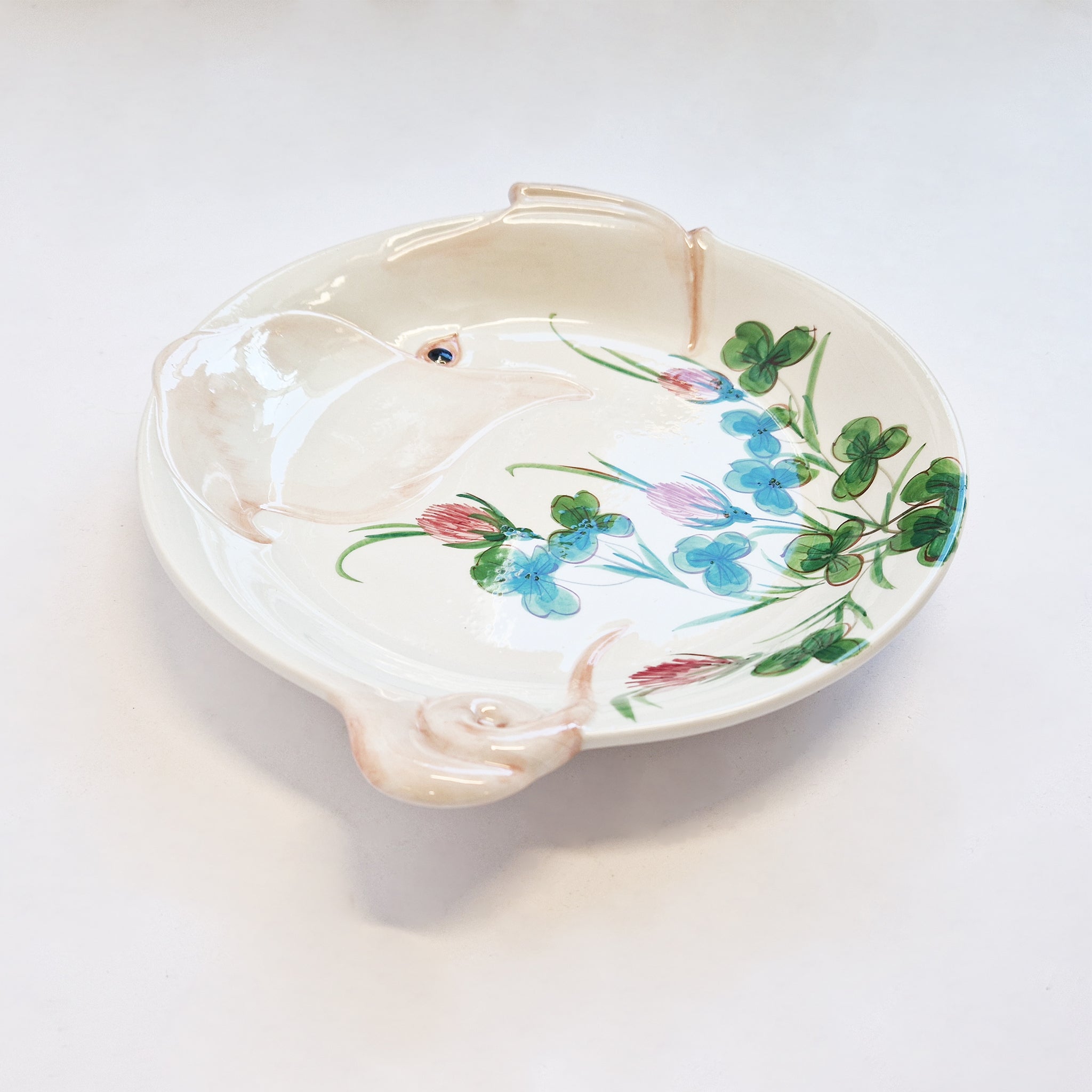 Vintage Italian ceramic pig dish