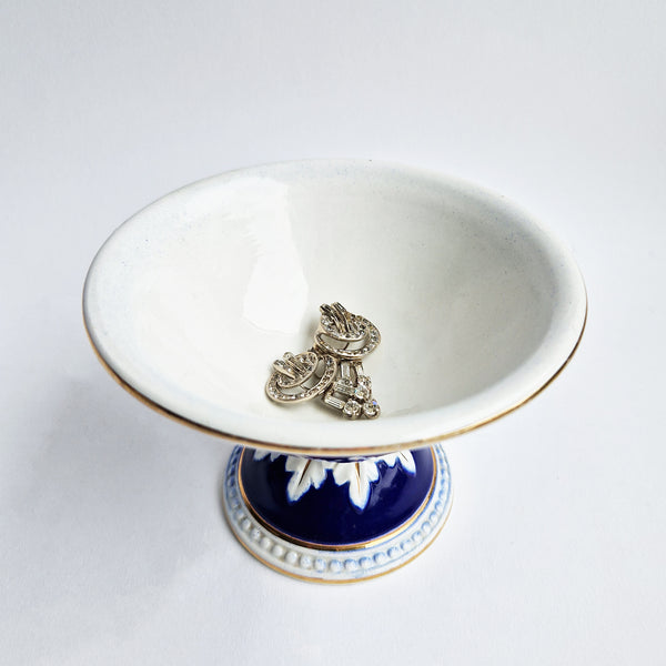 Vintage Italian footed ceramic trinket dish