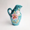 Vintage Italian ceramic jug with flowers