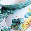 Vintage Italian maiolica jug with braided handle