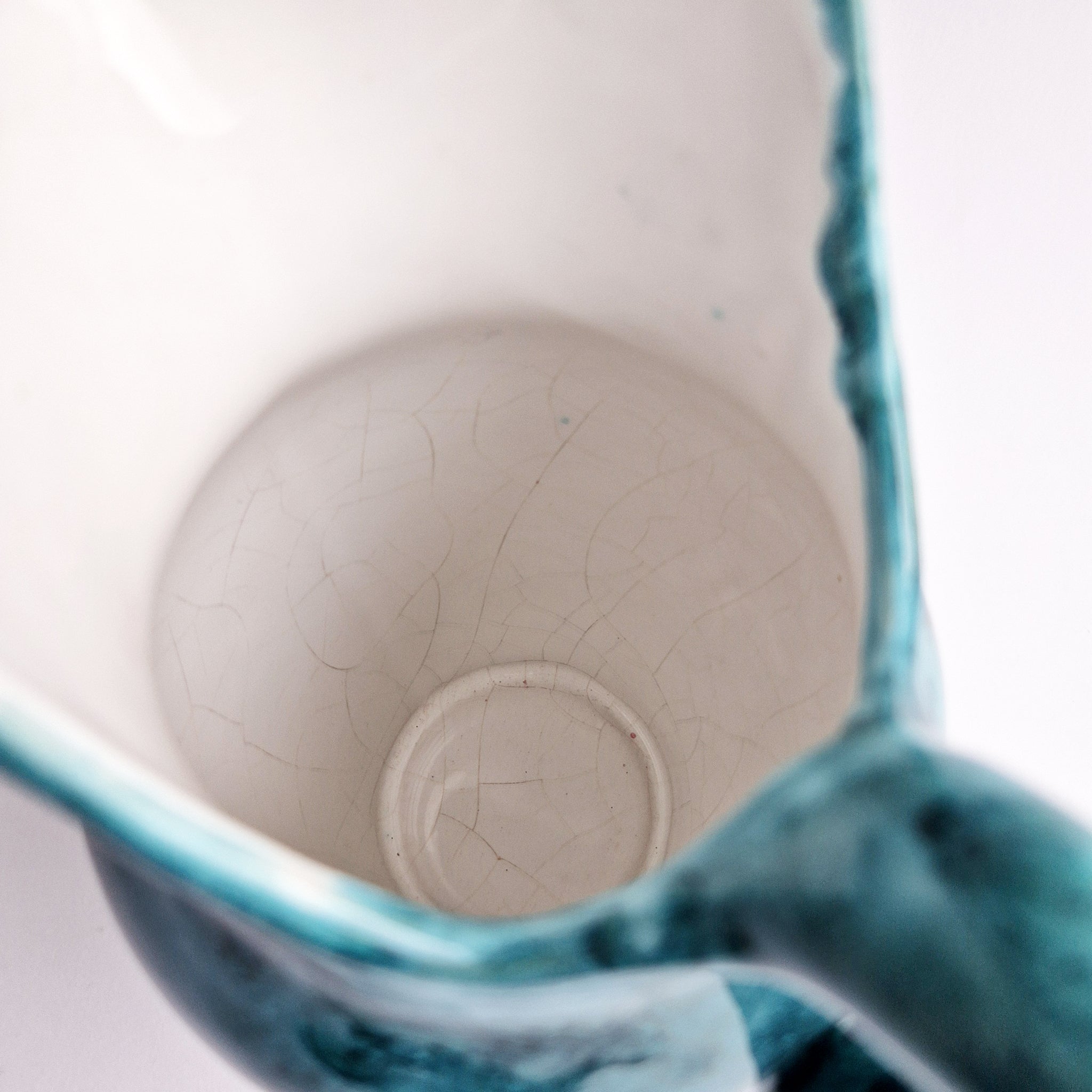 Vintage Italian ceramic jug with flowers