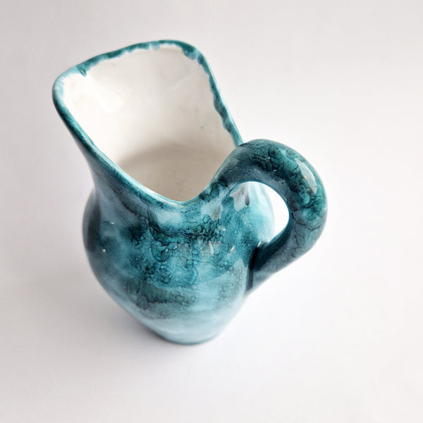 Vintage Italian ceramic jug with flowers