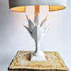 Vintage Italian ceramic leaf table lamp