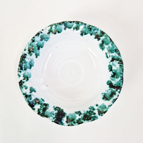 Vintage ceramic scalloped bowl by La Faentina
