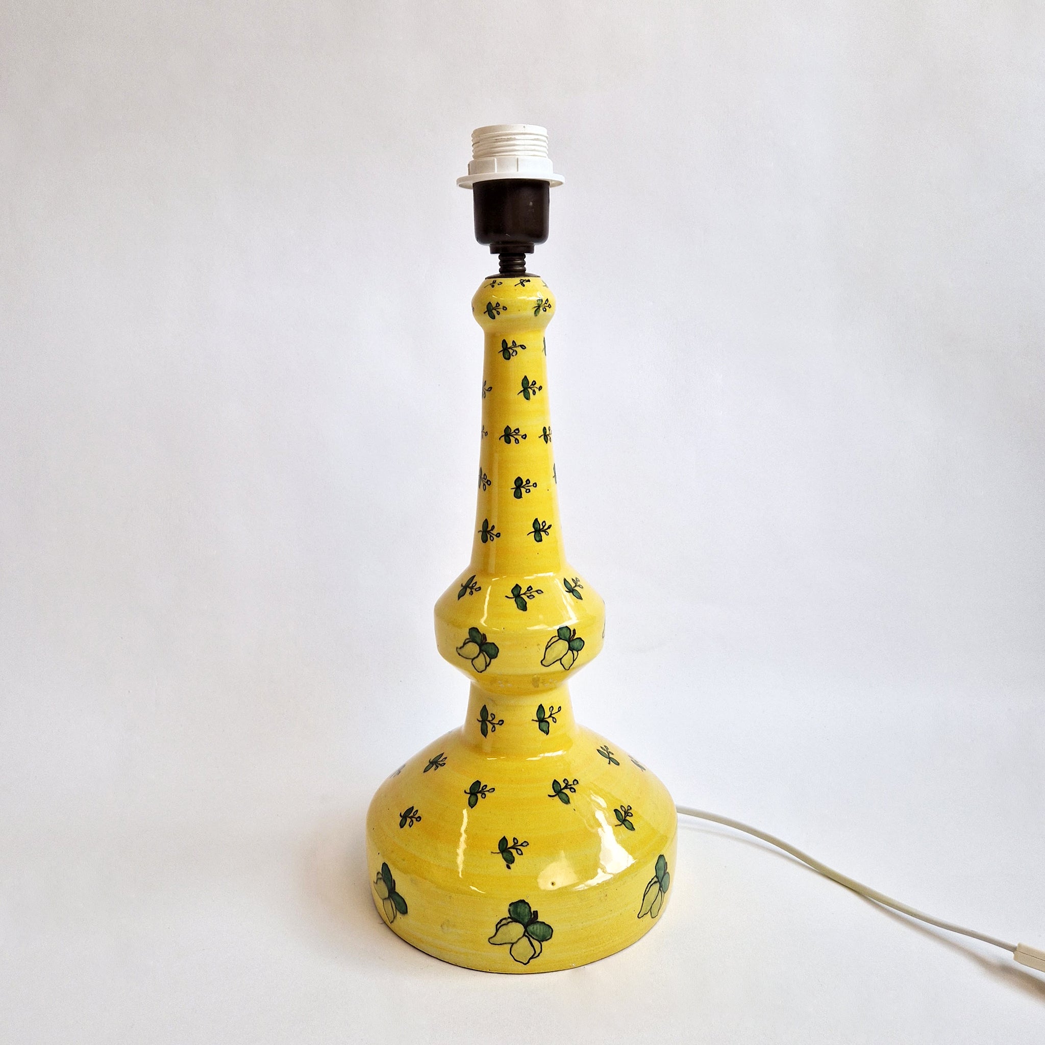 Vintage Italian ceramic table lamp with lemons