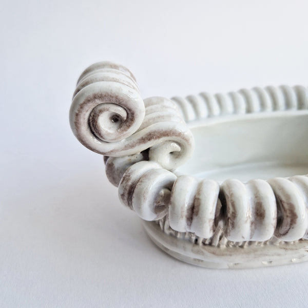Vintage Italian trinket dish with scrolls