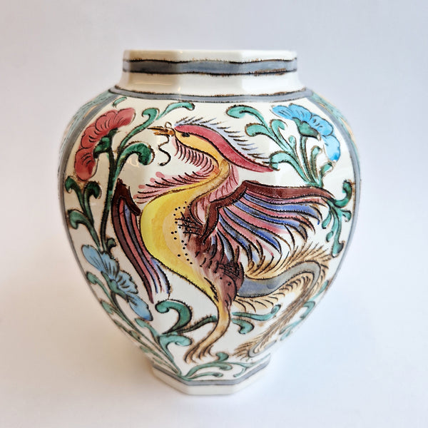 Mid-century Italian vase with phoenix