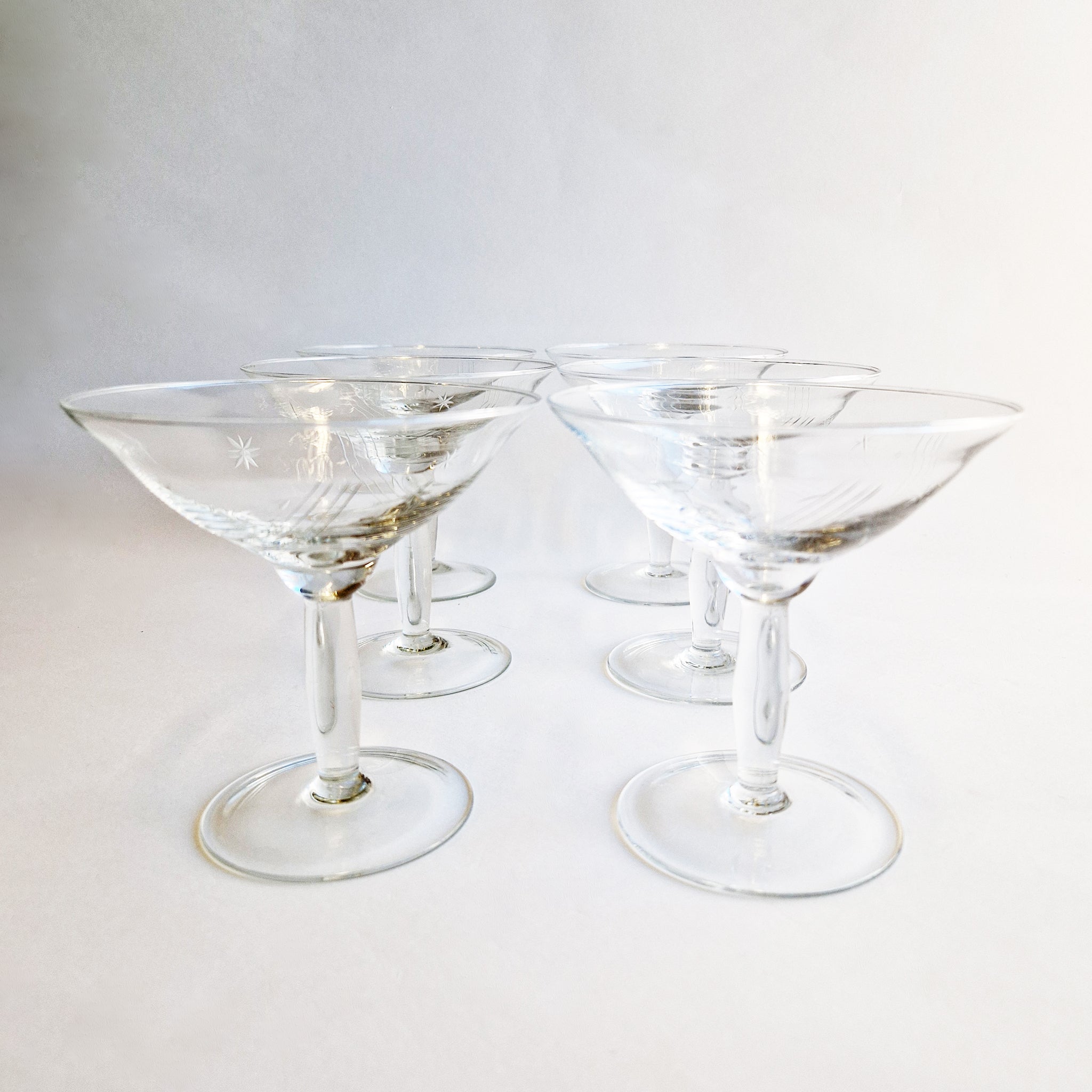 Mid-century Italian champagne glasses (set of 6)