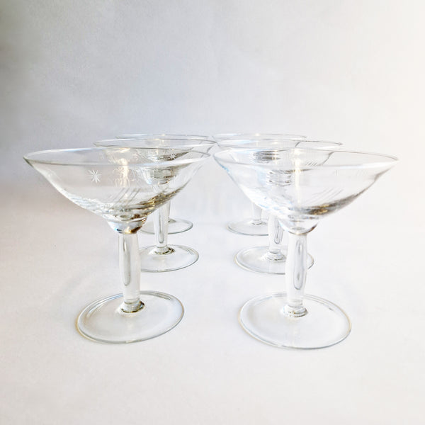 Mid-century Italian champagne glasses (set of 6)