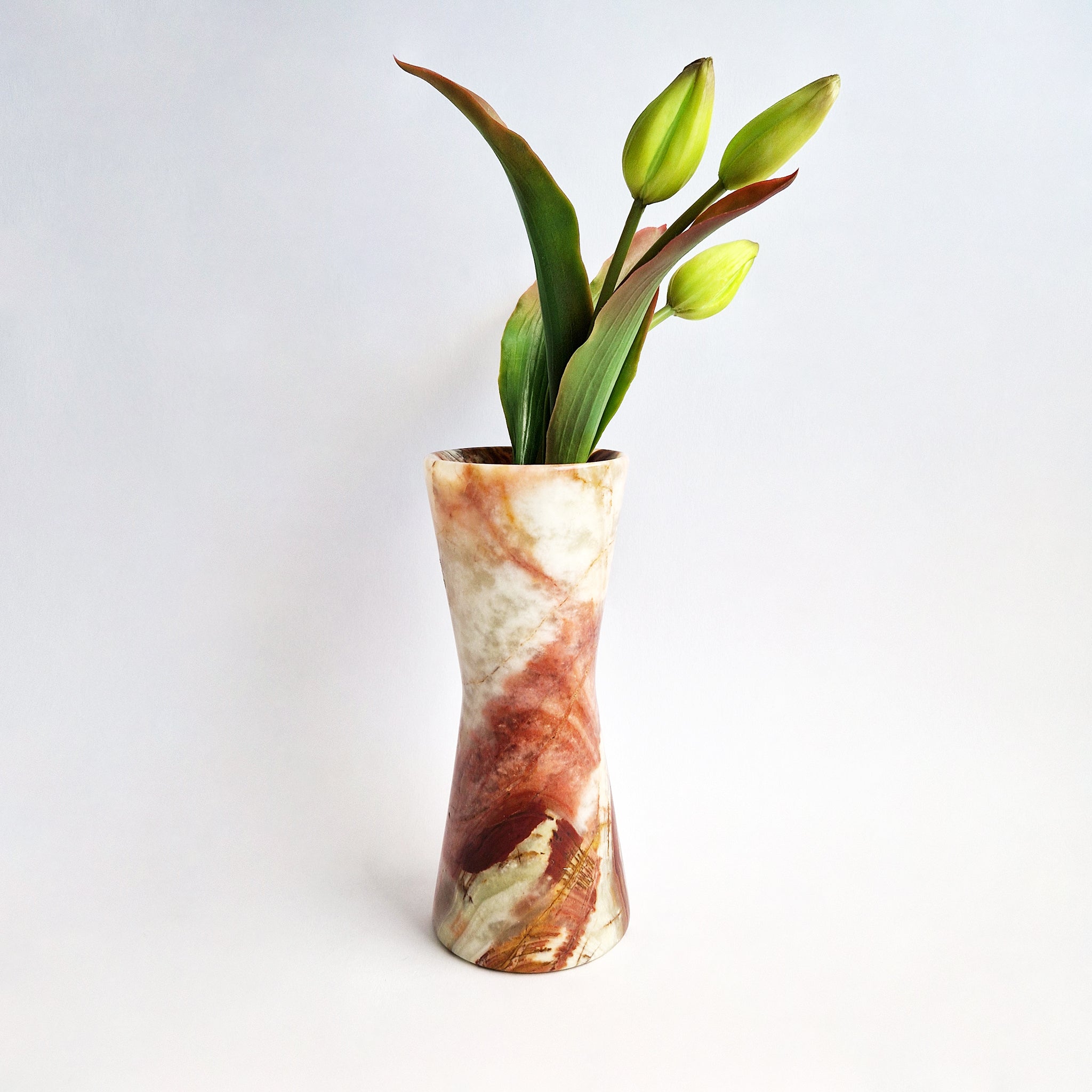 Vintage Italian onyx conical vase