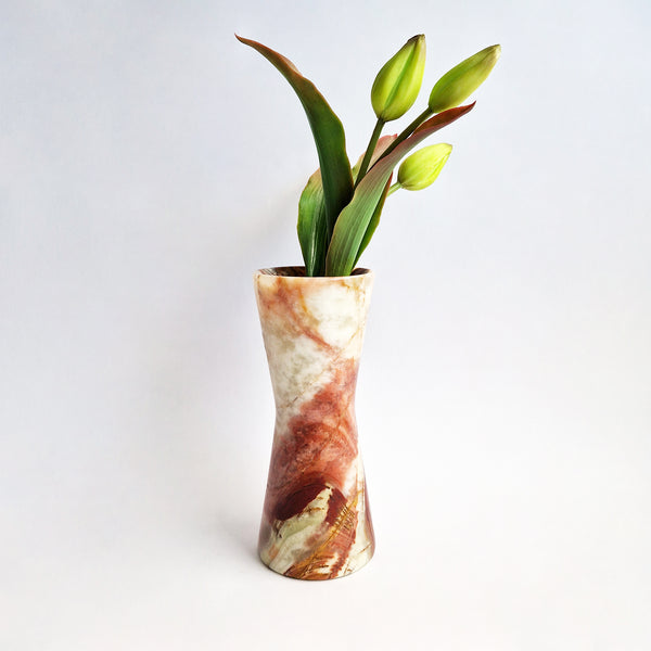 Vintage Italian onyx conical vase
