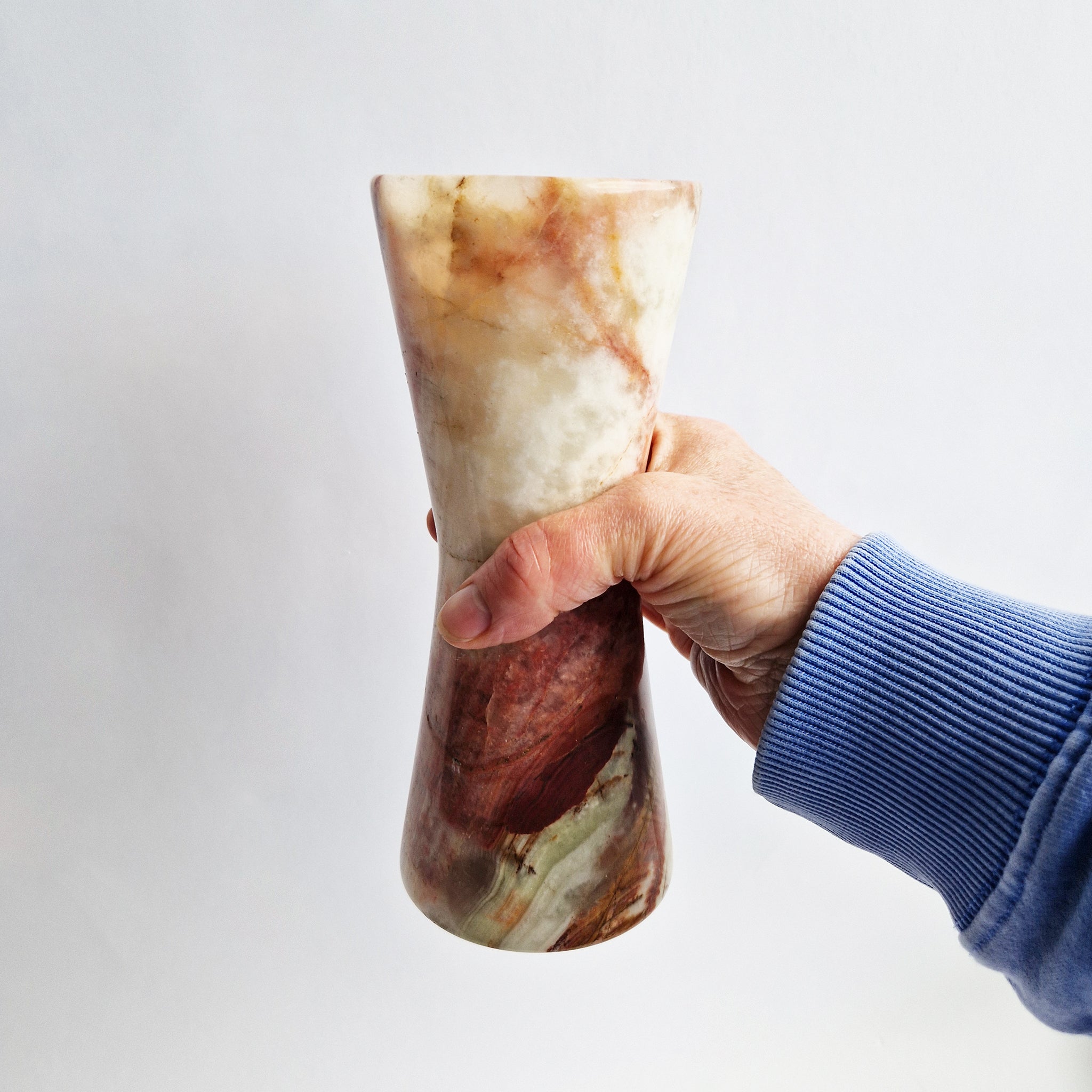 Vintage Italian onyx conical vase