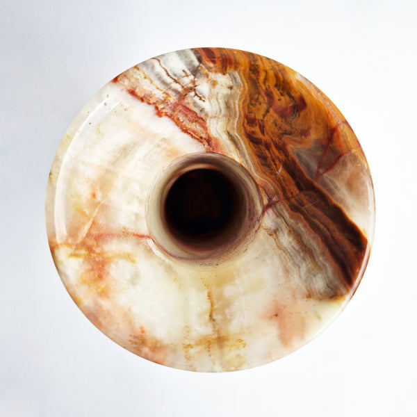 Vintage Italian onyx conical vase