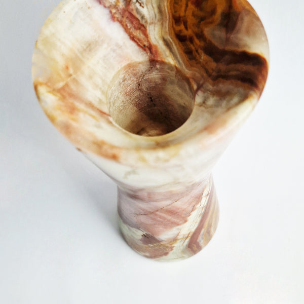 Vintage Italian onyx conical vase