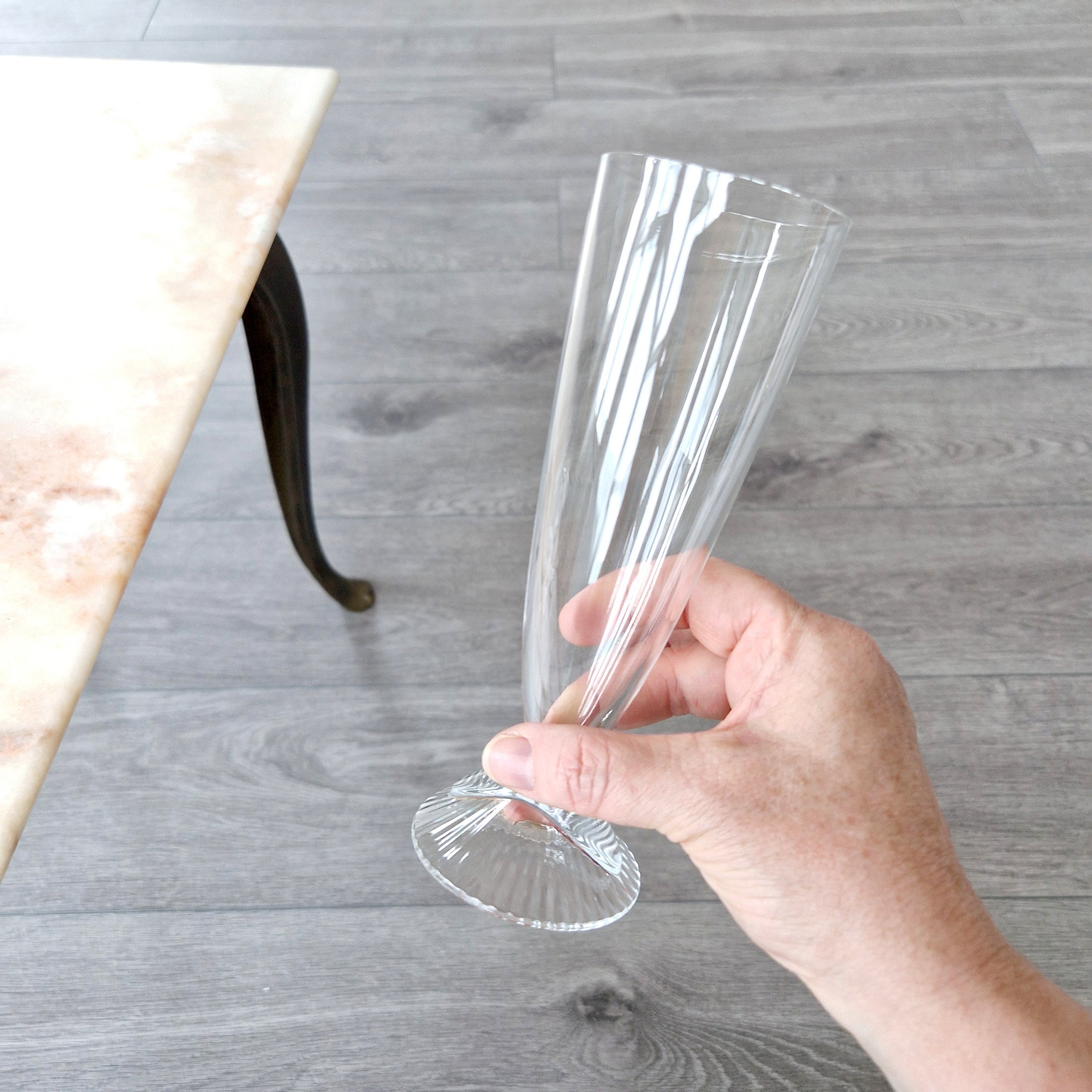 Vintage Italian crystal champagne flutes