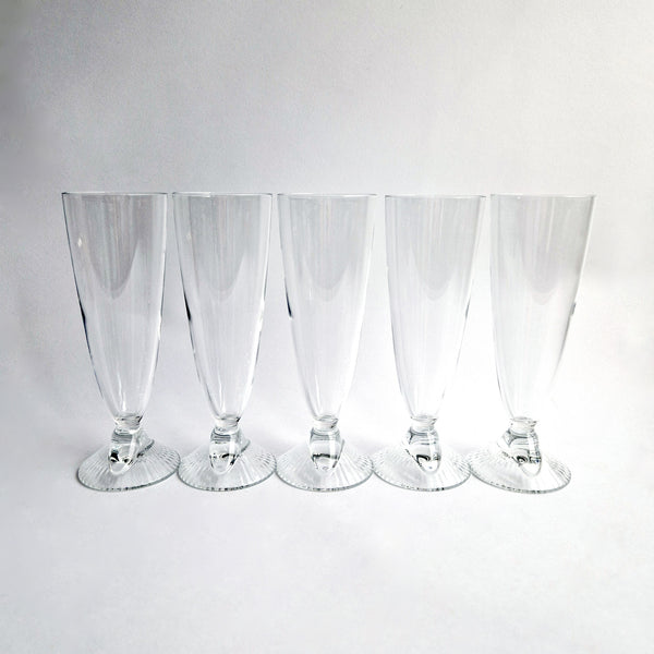 Vintage Italian crystal champagne flutes