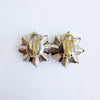 Vintage Italian pearl flower clip earrings