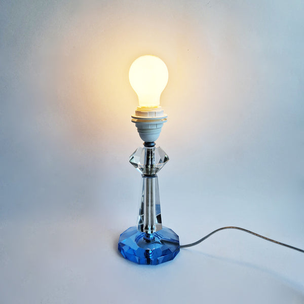 Mid-century Italian cut-glass table lamp