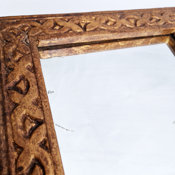 Vintage gilded wooden-framed mirror