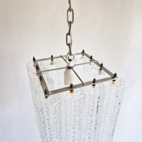 Vintage Italian glass chandelier in Venini style