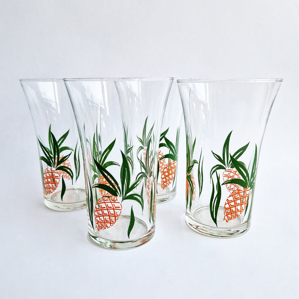 1970s pineapple glasses (set of 4)
