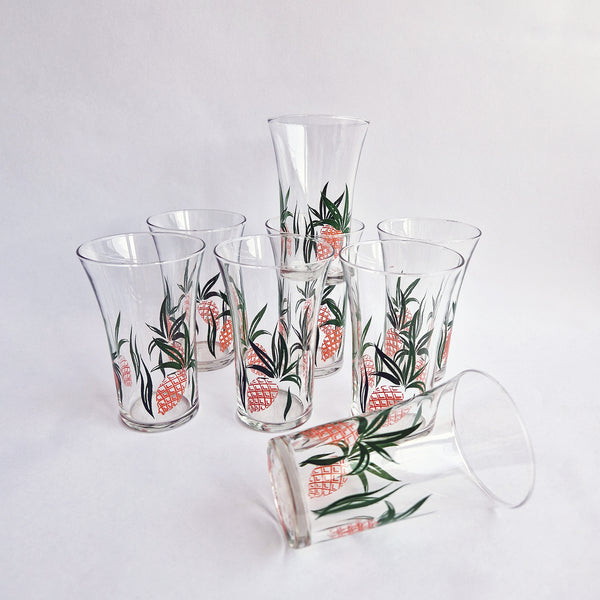 1970s pineapple glasses (set of 4)