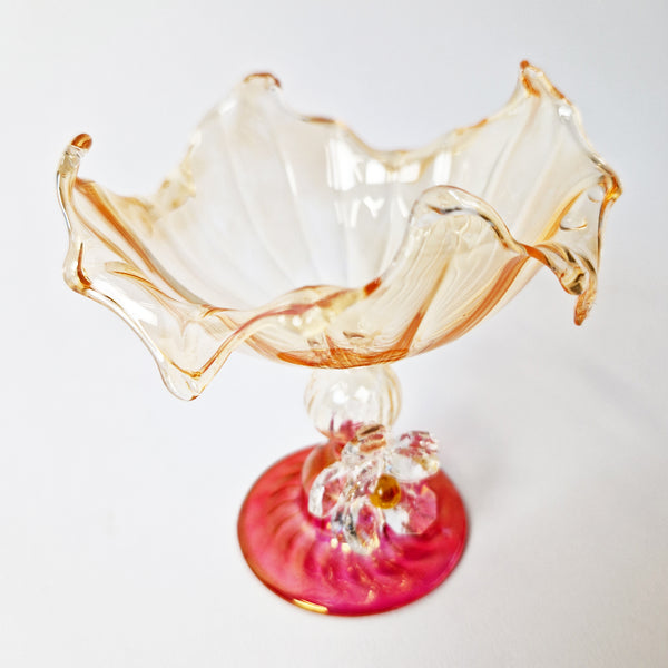 Vintage Italian glass bowl in Venetian style