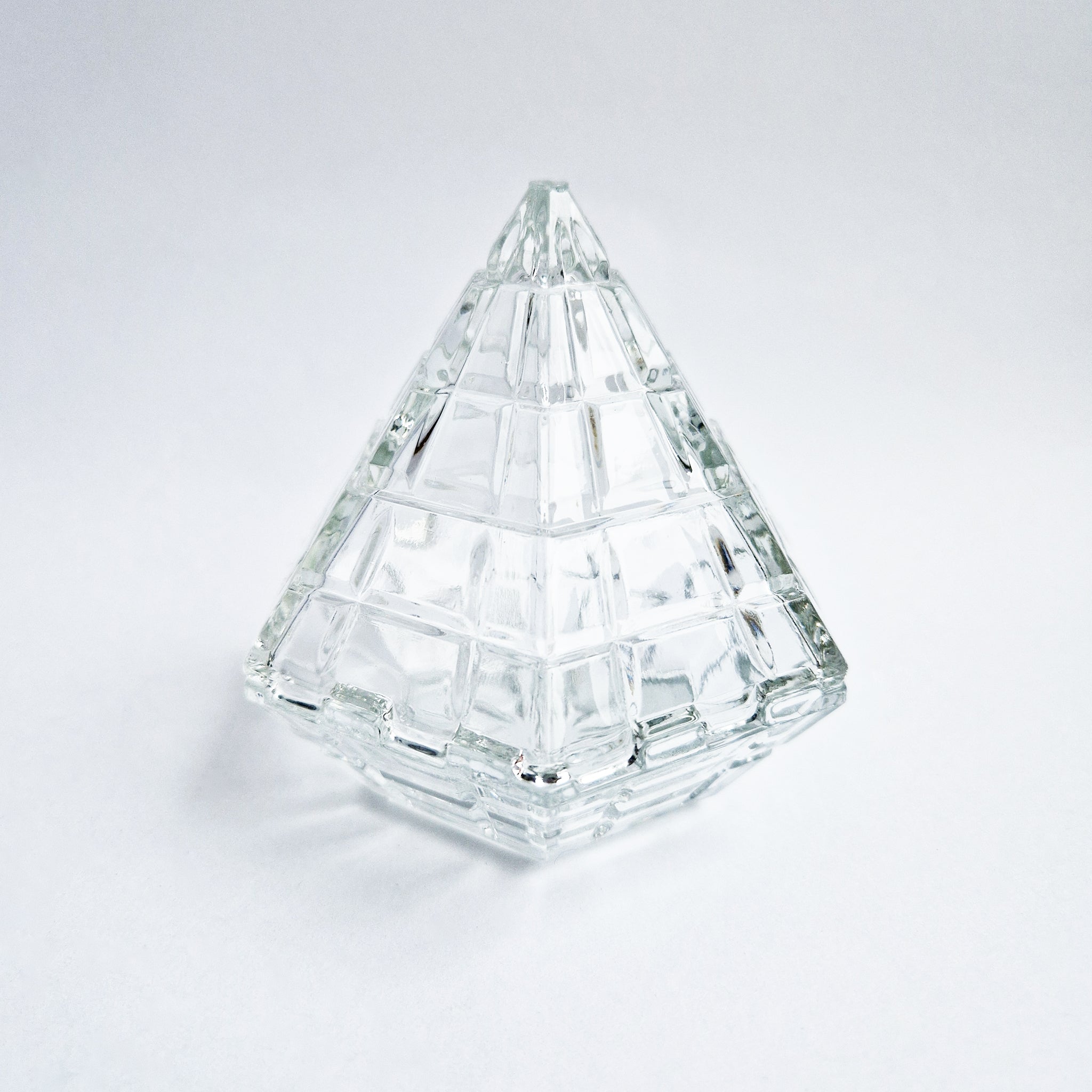 Vintage glass pyramid trinket box