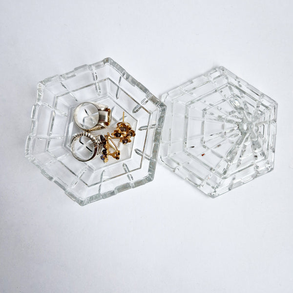 Vintage glass pyramid trinket box