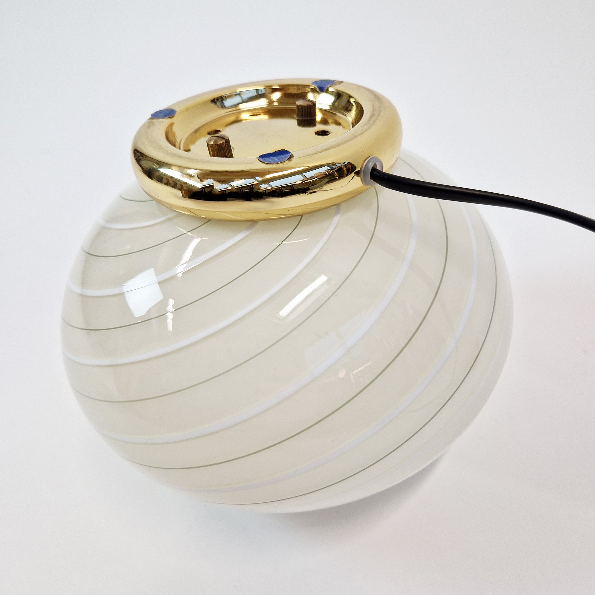 1980s Italian swirl glass table lamp