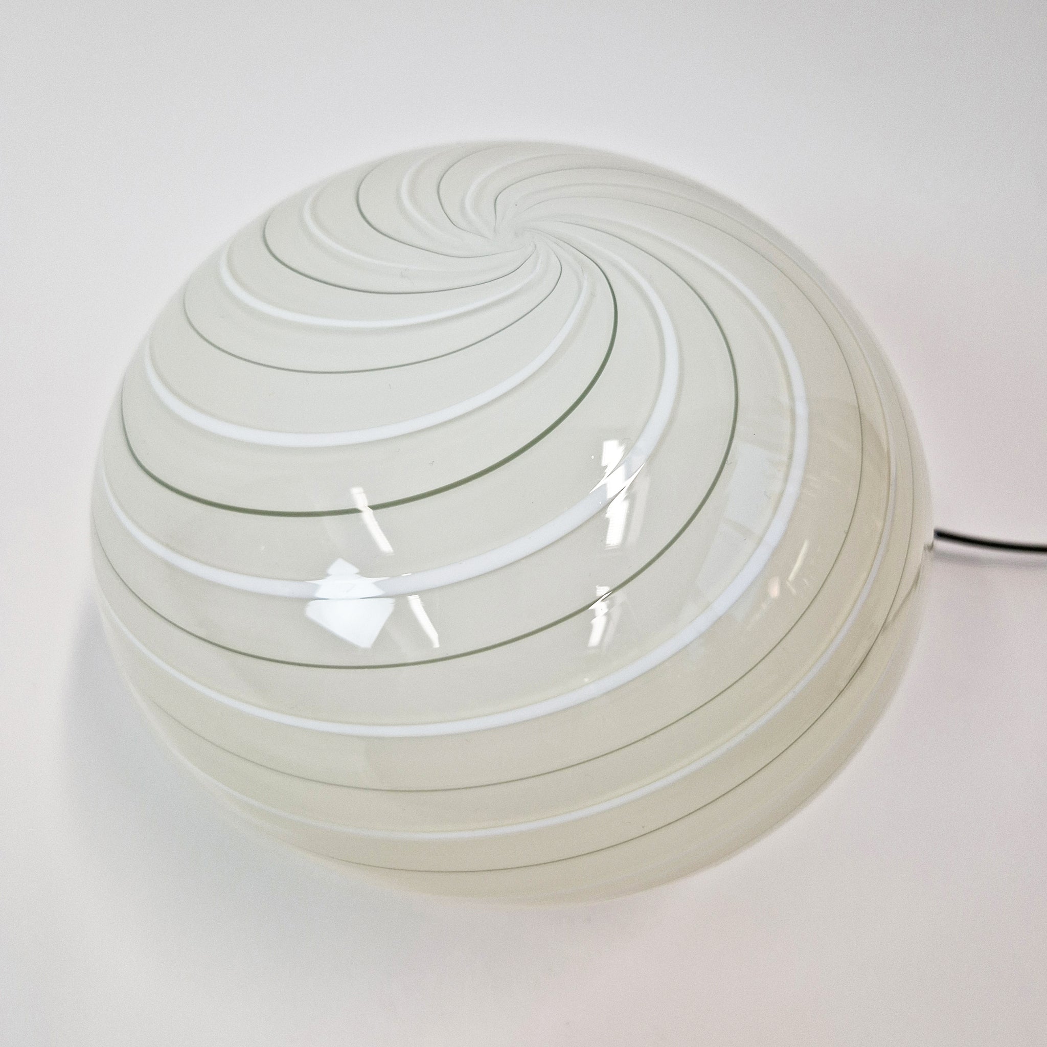 1980s Italian swirl glass table lamp