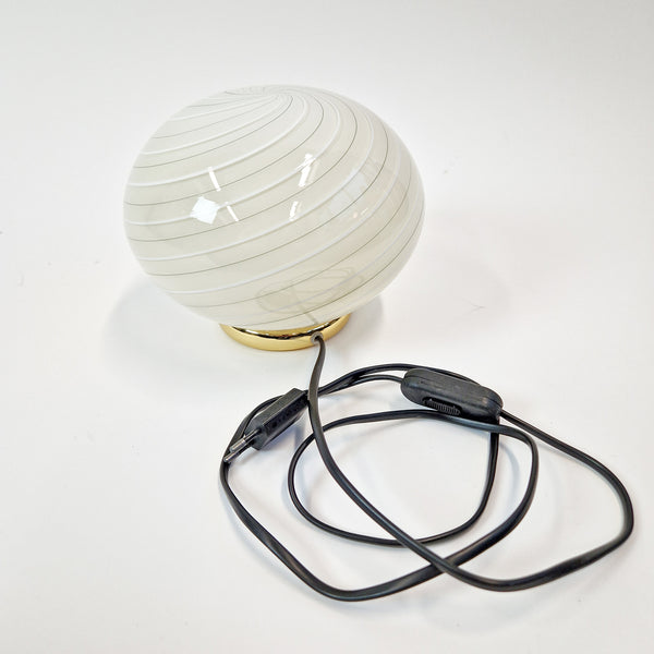 1980s Italian swirl glass table lamp