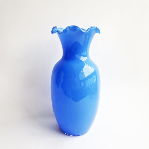 Vintage lavender blue glass vase