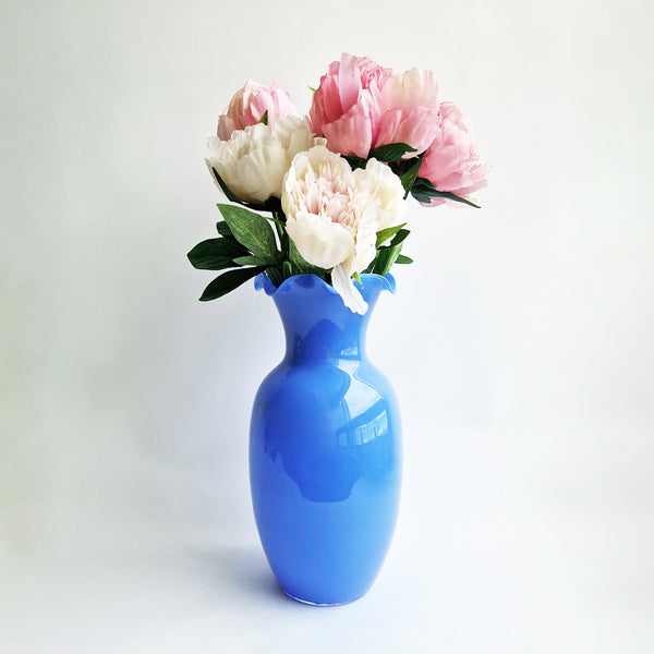 Vintage lavender blue glass vase