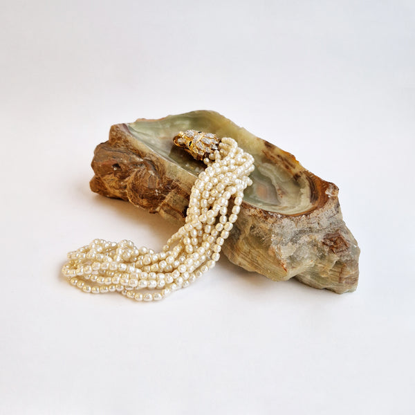 1970s Italian green onyx dish