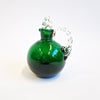 Hand-blown vintage green glass cruet bottle