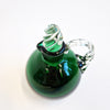 Hand-blown vintage green glass cruet bottle