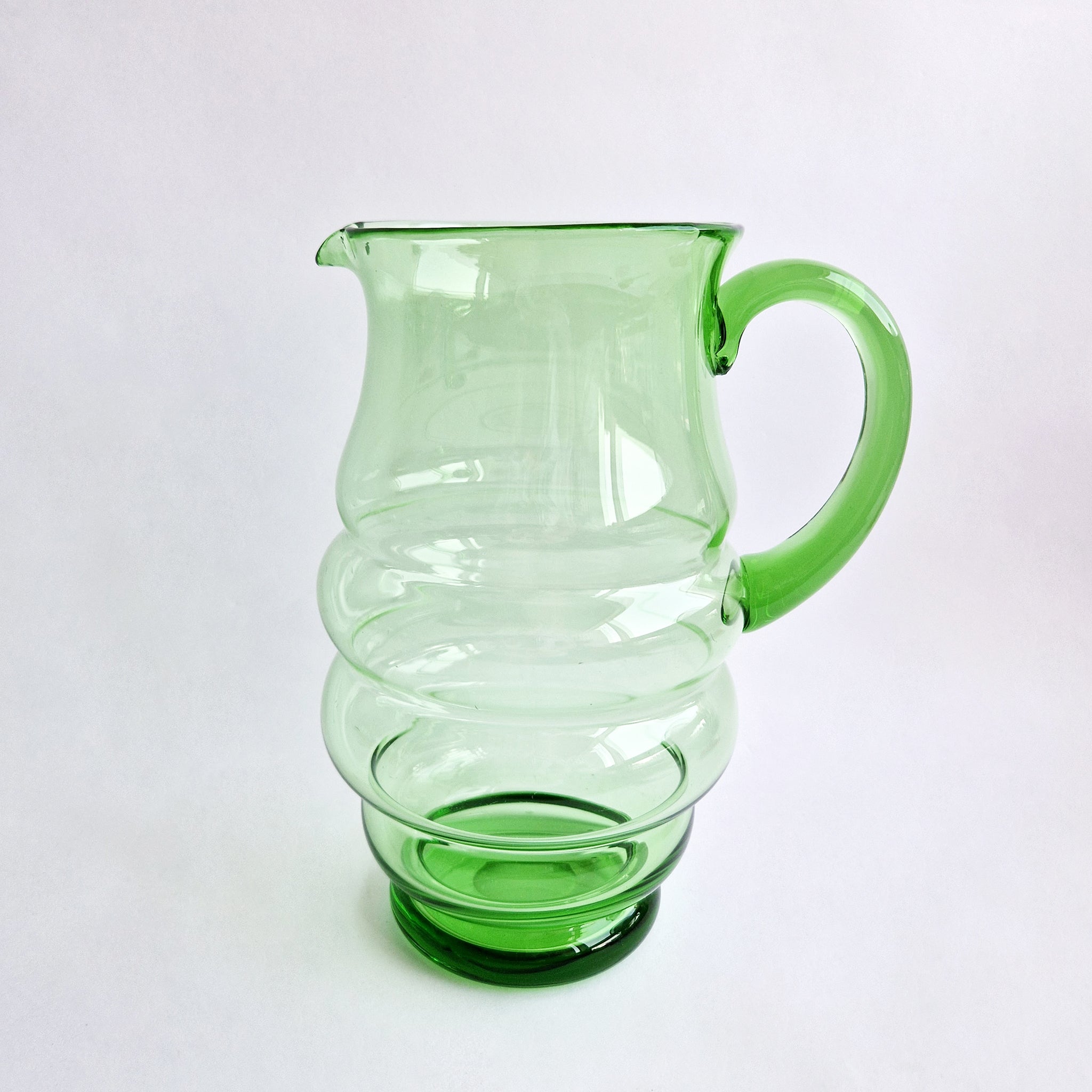 Mid-century Italian green glass jug