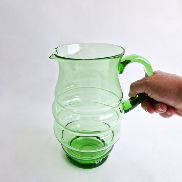 Mid-century Italian green glass jug