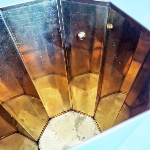 Vintage octagonal brass umbrella stand