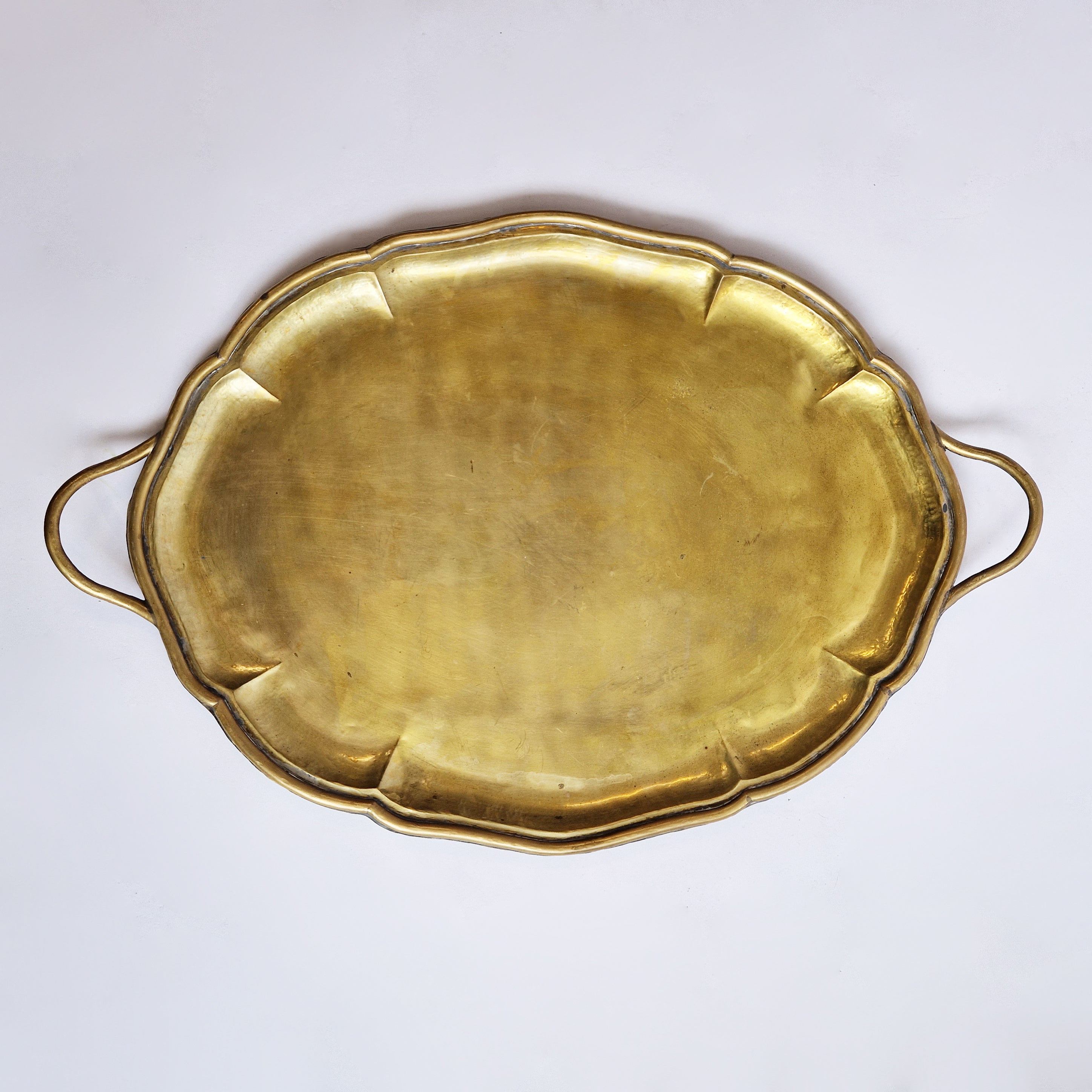 Mid-century Italian large brass tray