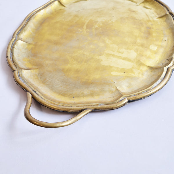 Mid-century Italian large brass tray