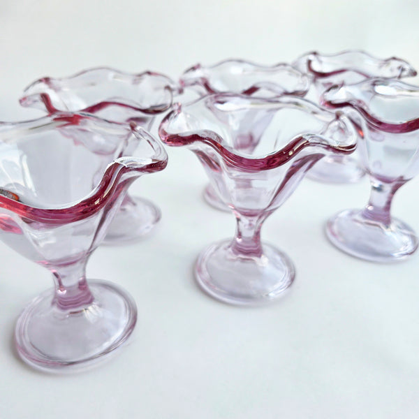 Vintage Italian glass gelato cups (set of 6)