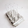 1970s cocktail glasses set in tray by Morinox