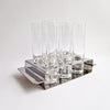1970s cocktail glasses set in tray by Morinox