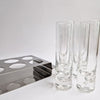 1970s cocktail glasses set in tray by Morinox