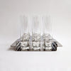 1970s cocktail glasses set in tray by Morinox