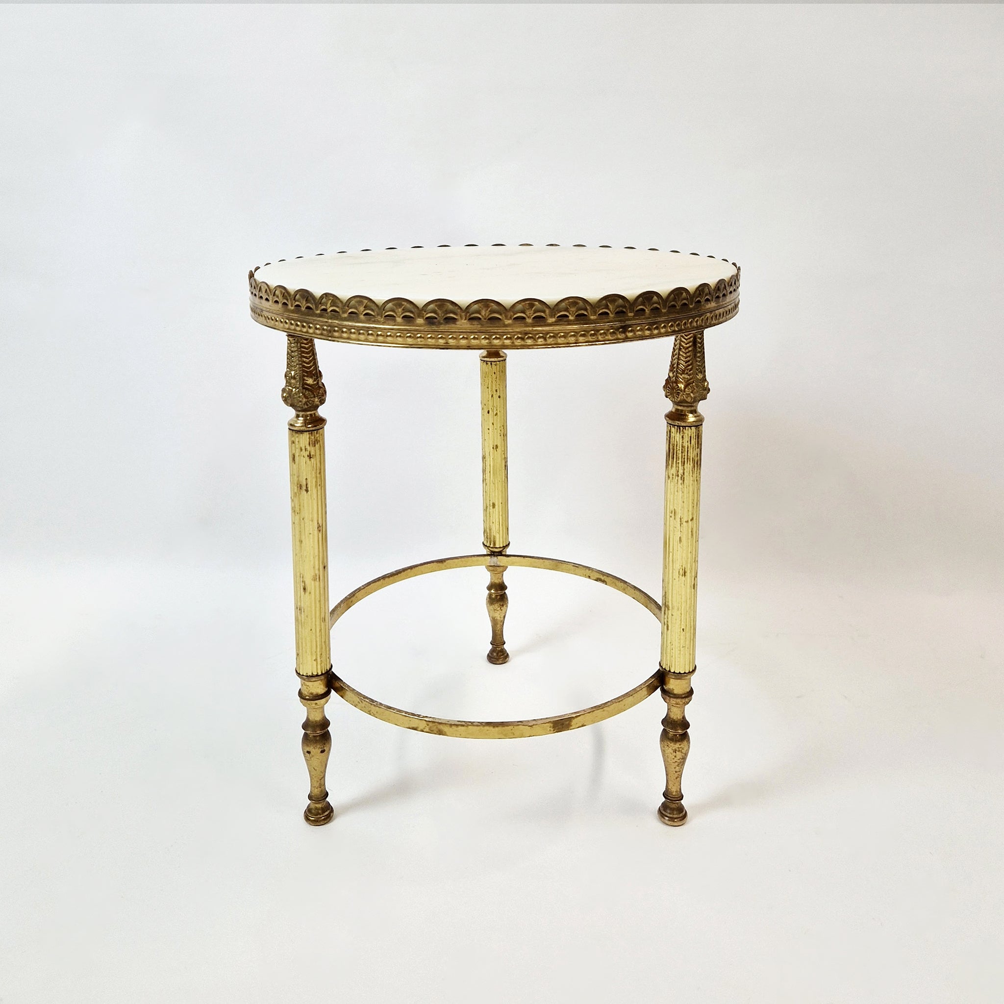 Mid-century Italian marble and brass low side table